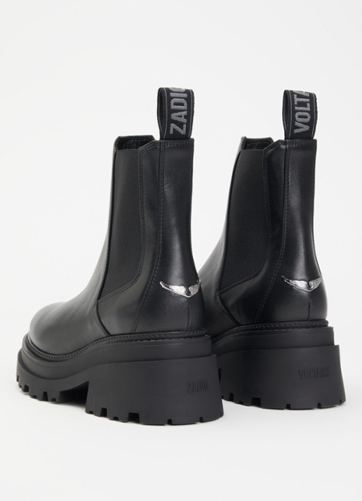 Zadig&Voltaire Ride chelsea boot van leer - achterkant 4 zwart