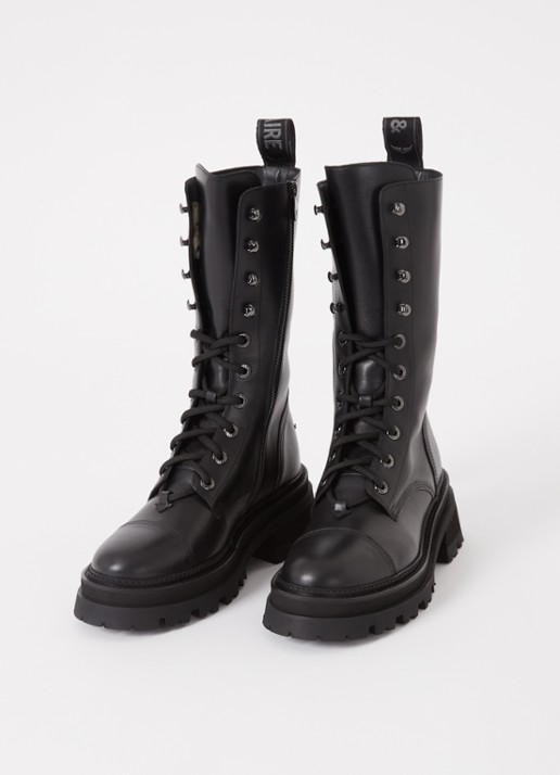 Zadig&Voltaire Ride veterboot van leer - detail 2 zwart