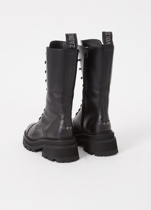 Zadig&Voltaire Ride veterboot van leer - detail 3 zwart