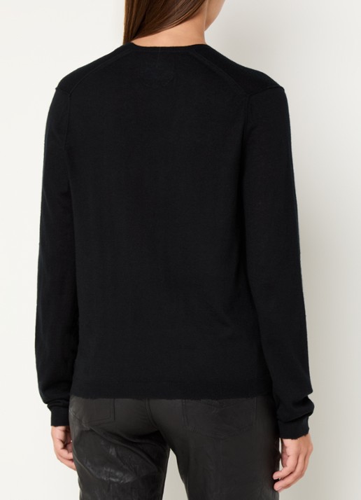 Zadig&Voltaire Rivy fijngebreide pullover van kasjmier - achterkant 3 zwart