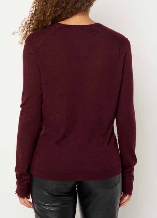 Zadig&Voltaire Rivy fijngebreide pullover van kasjmier - achterkant 4 bordeauxrood