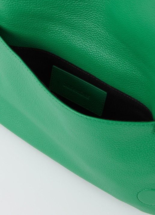 Zadig&Voltaire Rock Grained clutch van leer met afneembare schouderriem - detail groen