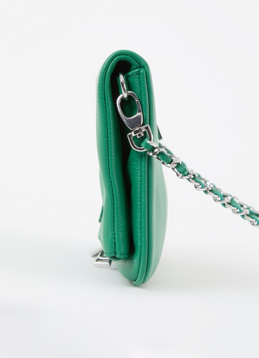 Zadig&Voltaire Rock Grained clutch van leer met afneembare schouderriem - detail 2 groen