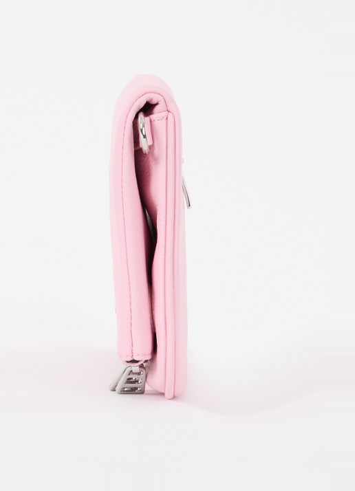 Zadig&Voltaire Rock Grained clutch van leer met afneembare schouderriem - detail 2 roze