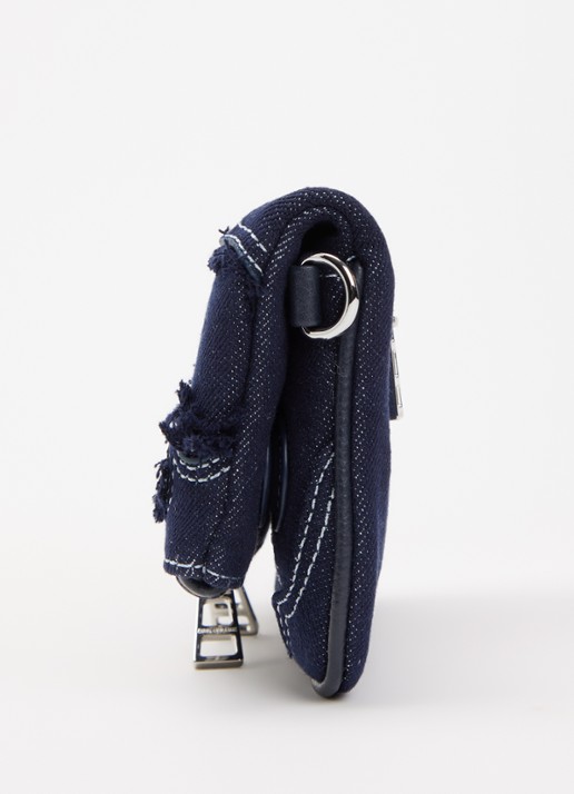 Zadig&Voltaire Rock Mini clutch van denim - detail 4 donkerblauw