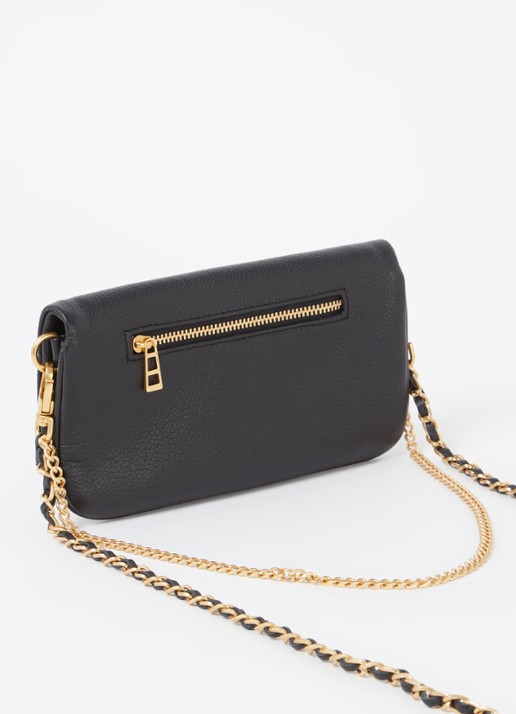 Zadig&Voltaire Rock Mini clutch van leer met afneembare schouderriem - achterkant 3 zwart