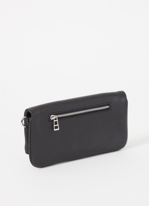 Zadig&Voltaire Rock Mini clutch van leer met afneembare schouderriem - achterkant 3 diepzwart