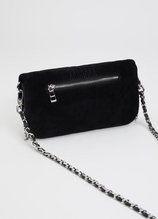Zadig&Voltaire Rock Mini clutch van suède - achterkant zwart