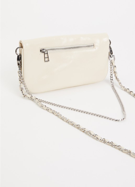 Zadig&Voltaire Rock Mini Tattoo clutch van leer - achterkant 4 ivoor