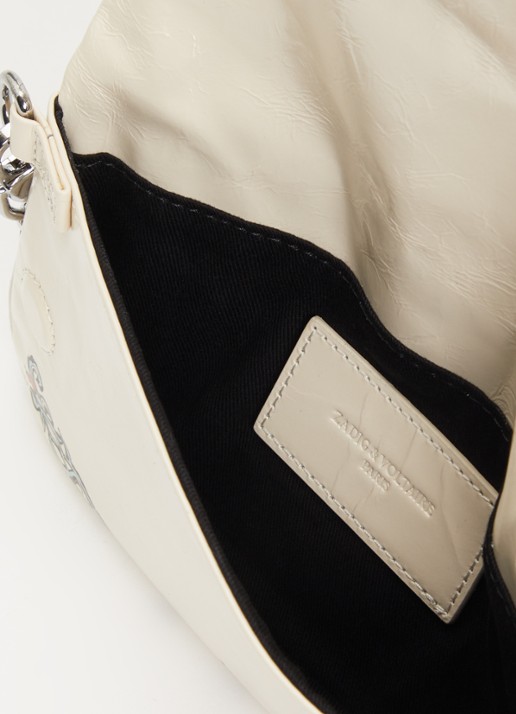 Zadig&Voltaire Rock Mini Tattoo clutch van leer - detail ivoor