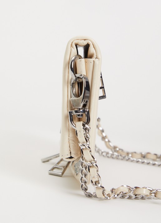 Zadig&Voltaire Rock Mini Tattoo clutch van leer - detail 2 ivoor