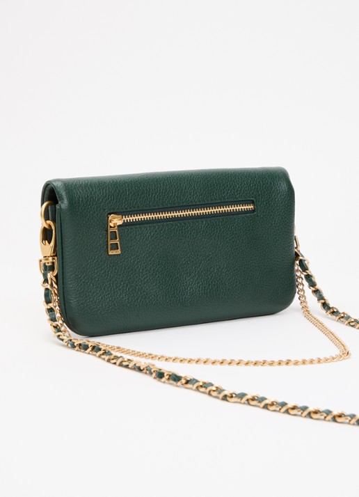 Zadig&Voltaire Rock Nano clutch van leer met afneembare schouderriem - achterkant groen