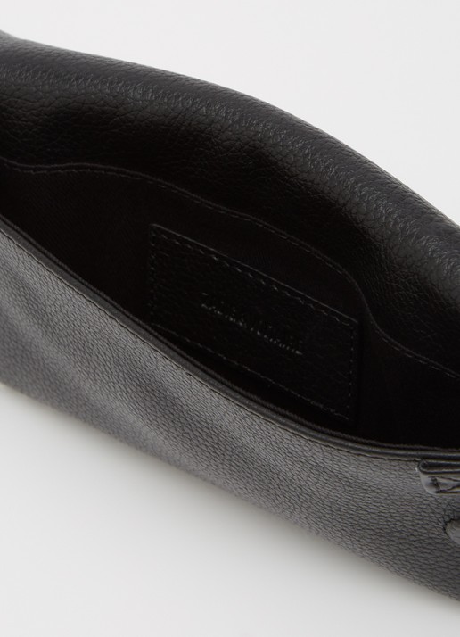 Zadig&Voltaire Rock Nano Grained clutch van leer met studs - detail zwart