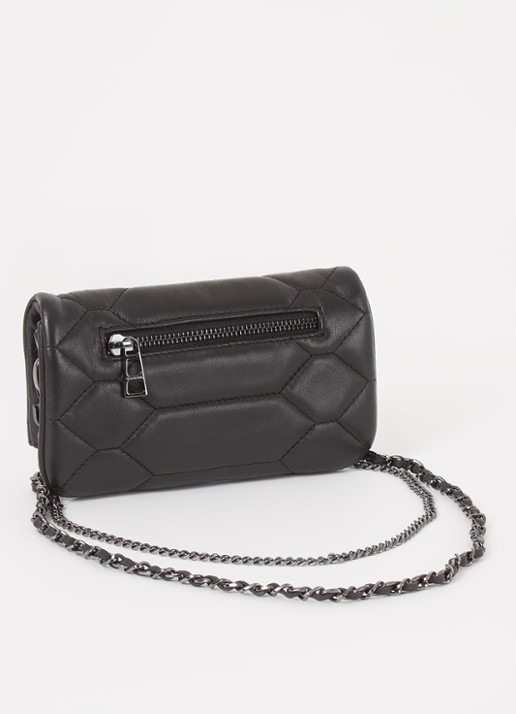 Zadig&Voltaire Rock Nano XL clutch van quilted lamsleer - achterkant 4 zwart