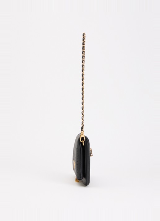 Zadig&Voltaire Rock Perforated clutch van leer met afneembare schouderriem - detail 4 zwart
