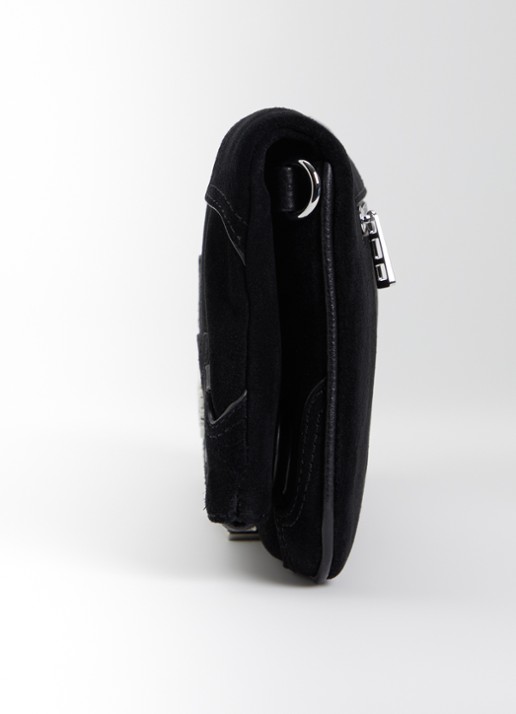 Zadig&Voltaire Rock Western clutch van suède - detail 3 zwart
