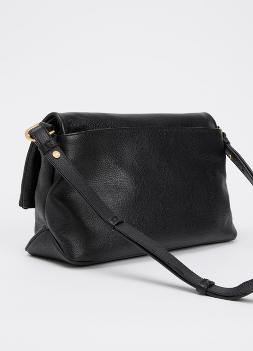 Zadig&Voltaire Rocky II schoudertas van leer met logo - achterkant 7 zwart