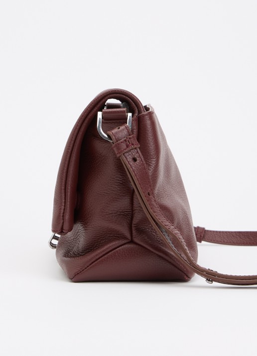 Zadig&Voltaire Rocky II schoudertas van leer met logo - detail 6 bordeauxrood