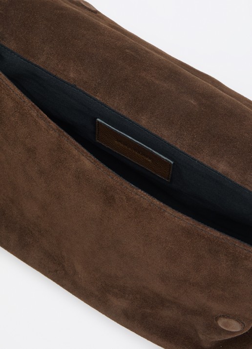 Zadig&Voltaire Rocky II schoudertas van suède met verstelbare schouderriem - detail 2 bruin