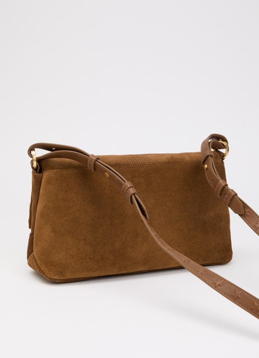 Zadig&Voltaire Rocky II Wester crossbodytas van suède met afneembare schouderriem - achterkant 4 cognac