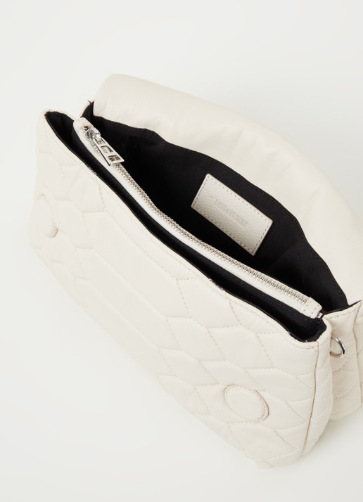 Zadig&Voltaire Rocky XL schoudertas van lamsleer - detail gebroken wit