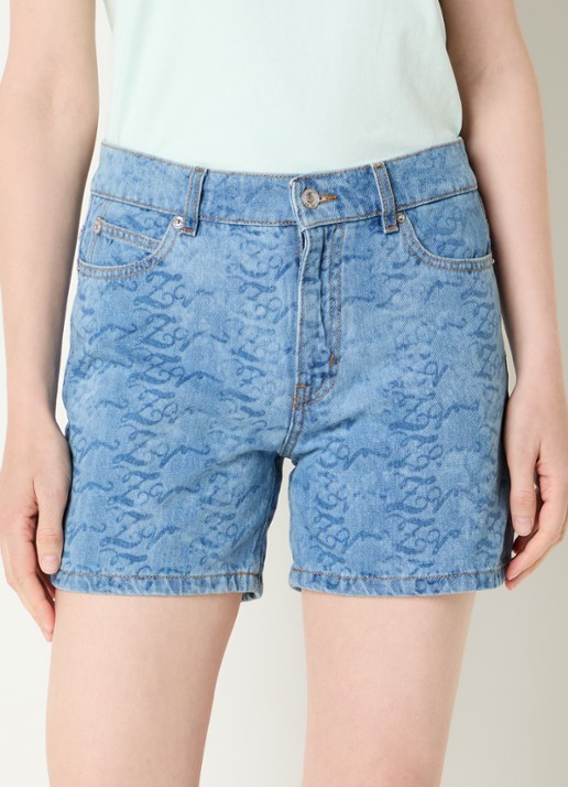Zadig&Voltaire Sadys mid waist straight fit korte broek van denim met print