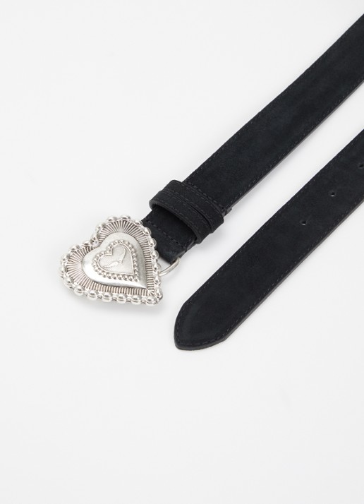 Zadig&Voltaire Santa Fe riem van suède - detail zwart