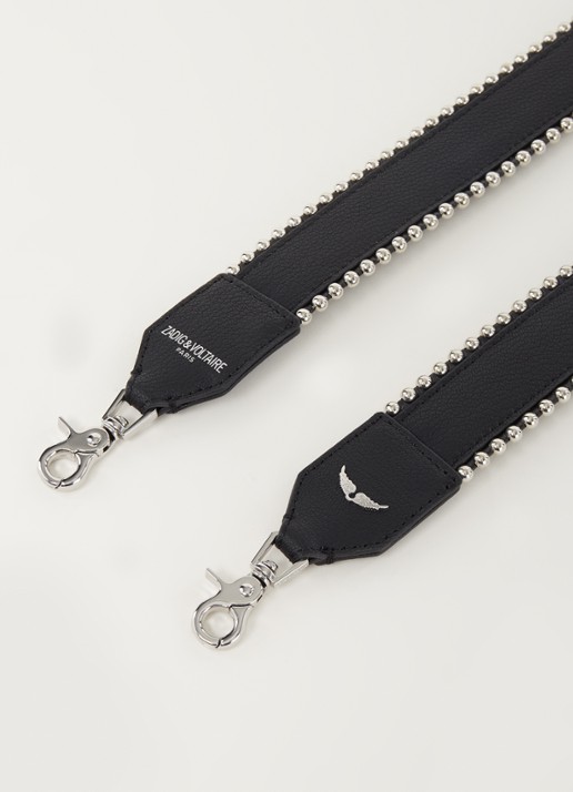 Zadig&Voltaire Schouderriem van leer met studs - detail 2 zwart