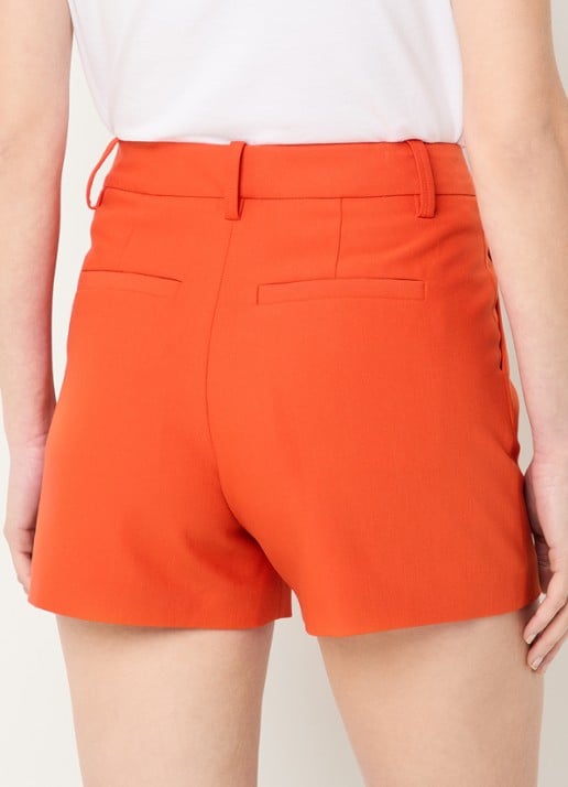Zadig&Voltaire Sidou high waist straight fit korte broek  - achterkant oranjerood