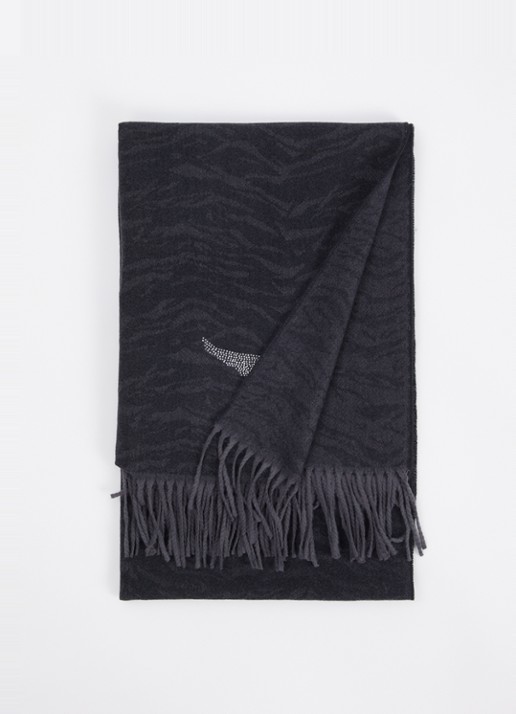 Zadig&Voltaire Sjaal met tijgerprint en pailletten 65 x 185 cm