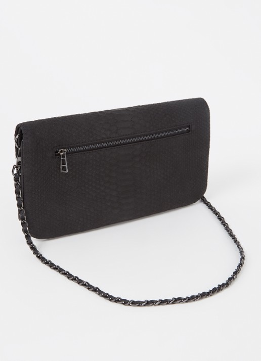 Zadig&Voltaire Soft Savage Rock clutch van kalfsleer - achterkant zwart