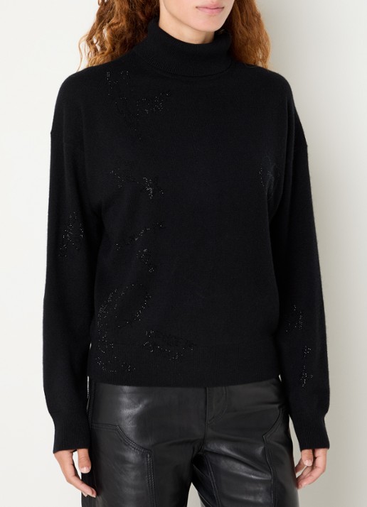 Zadig&Voltaire Souly fijngebreide coltrui van kasjmier met strass
