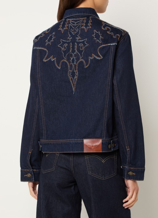 Zadig&Voltaire Spijkerjas met steekzakken en borduring - achterkant indigo