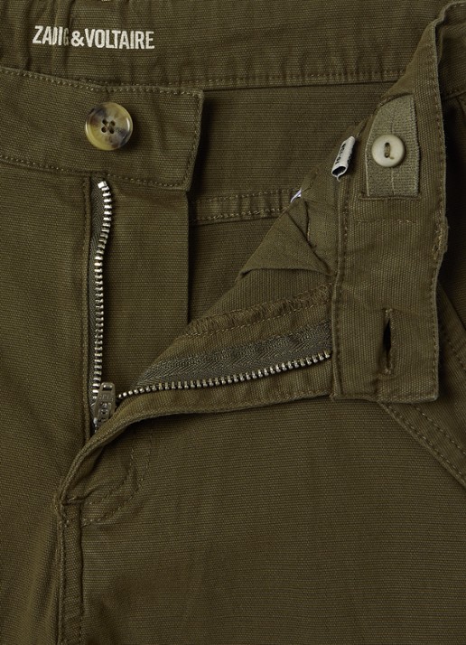 Zadig&Voltaire Straight fit chino met steekzakken - detail legergroen