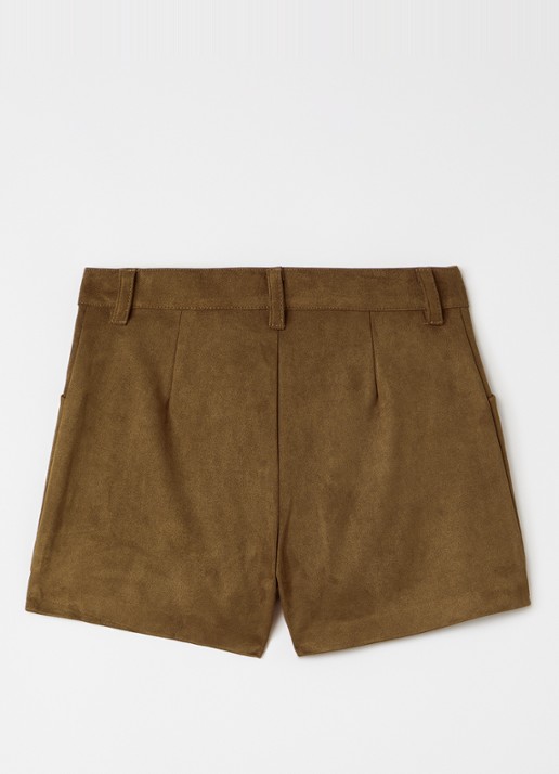 Zadig&Voltaire Straight fit korte broek van imitatiesuède - voorkant 2 bruin