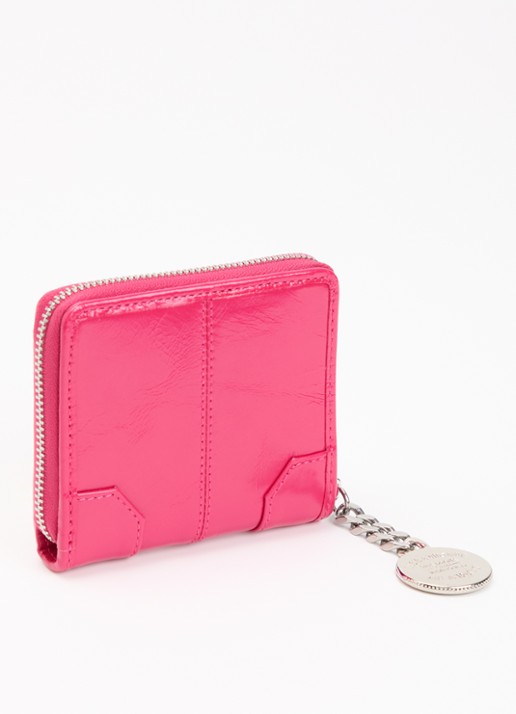 Zadig&Voltaire Sunny Mini portemonnee van leer - achterkant donkerroze
