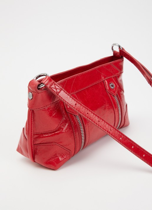 Zadig&Voltaire Sunny Mood crossbodytas van leer met structuur - achterkant 5 rood