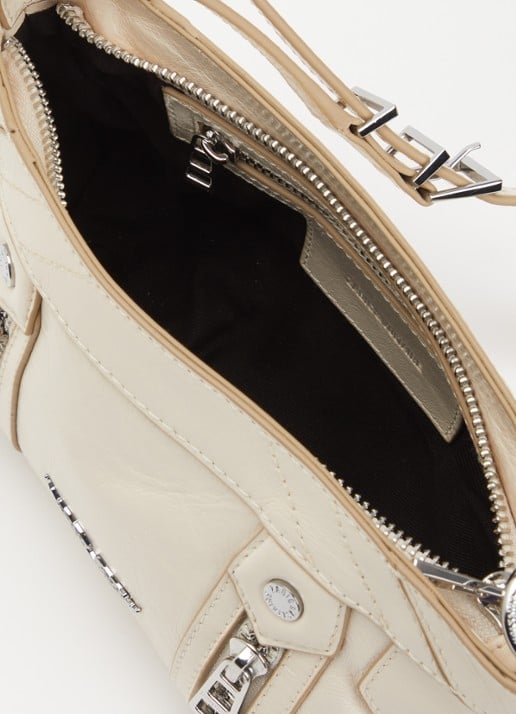 Zadig&Voltaire Sunny Mood crossbodytas van leer met structuur - detail ivoor