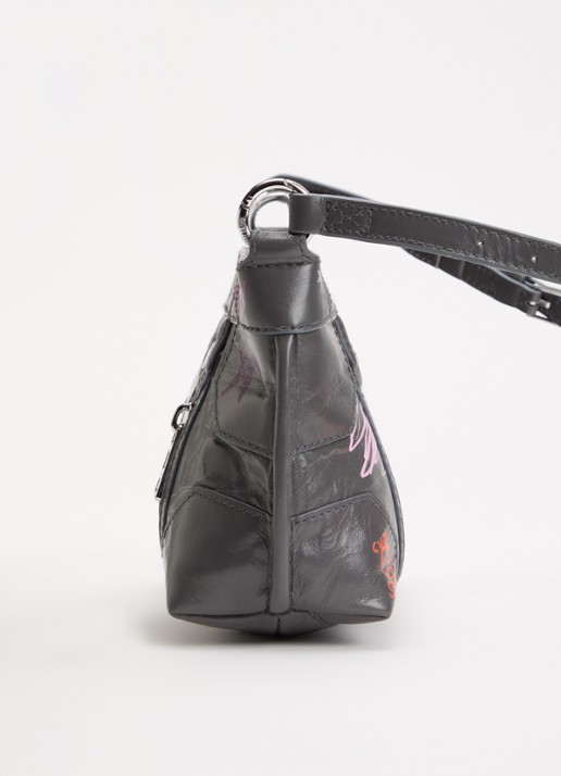 Zadig&Voltaire Sunny Mood Humberto crossbodytas van leer met print - detail 3 grijs
