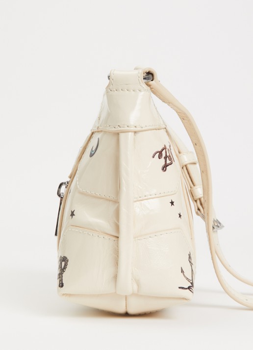 Zadig&Voltaire Sunny Mood Tattoo crossbodytas van leer - detail 2 ivoor