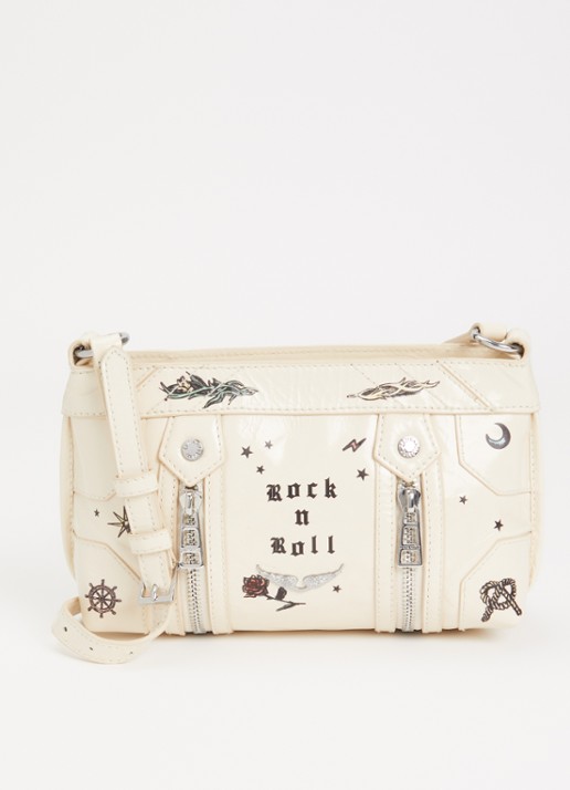 Zadig&Voltaire Sunny Mood Tattoo crossbodytas van leer - voorkant 5 ivoor