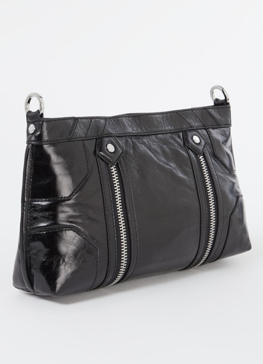 Zadig&Voltaire Sunny Moody crossbodytas van leer met verstelbare schouderriem - achterkant 3 zwart