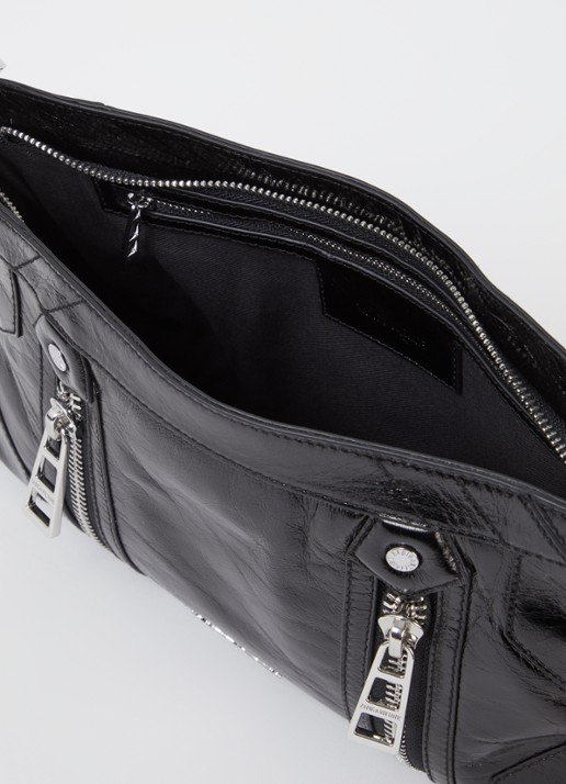 Zadig&Voltaire Sunny Moody crossbodytas van leer met verstelbare schouderriem - detail 4 zwart