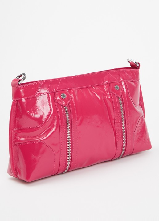 Zadig&Voltaire Sunny Moody crossbodytas van leer met verstelbare schouderriem - achterkant 4 donkerroze