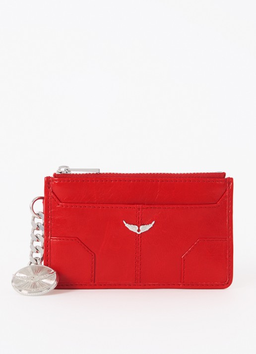 Zadig&Voltaire Sunny pasjeshouder van leer - voorkant 2 rood