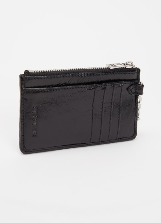 Zadig&Voltaire Sunny pasjeshouder van leer - achterkant diepzwart