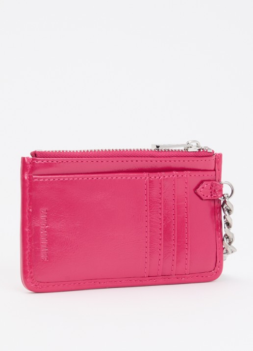 Zadig&Voltaire Sunny pasjeshouder van leer - achterkant 3 roze