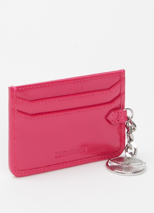 Zadig&Voltaire Sunny Pass pasjeshouder van leer - achterkant donkerroze