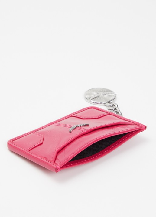 Zadig&Voltaire Sunny Pass pasjeshouder van leer - voorkant 3 donkerroze