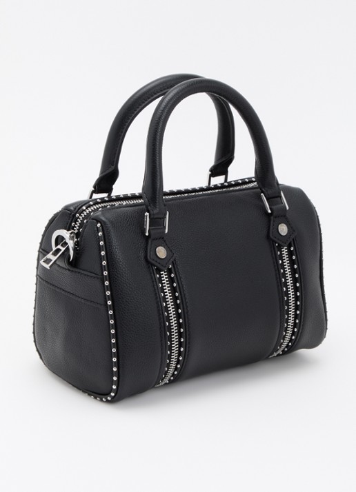 Zadig&Voltaire Sunny Small handtas van leer met studs en afneembare schouderriem - achterkant 4 zwart